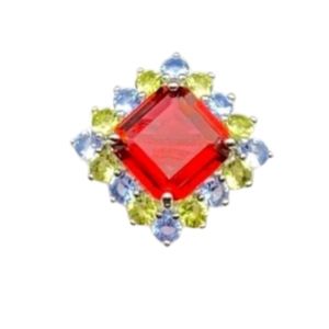 Gorgeous Garnet, Peridot & Violet Tanzanite Ring